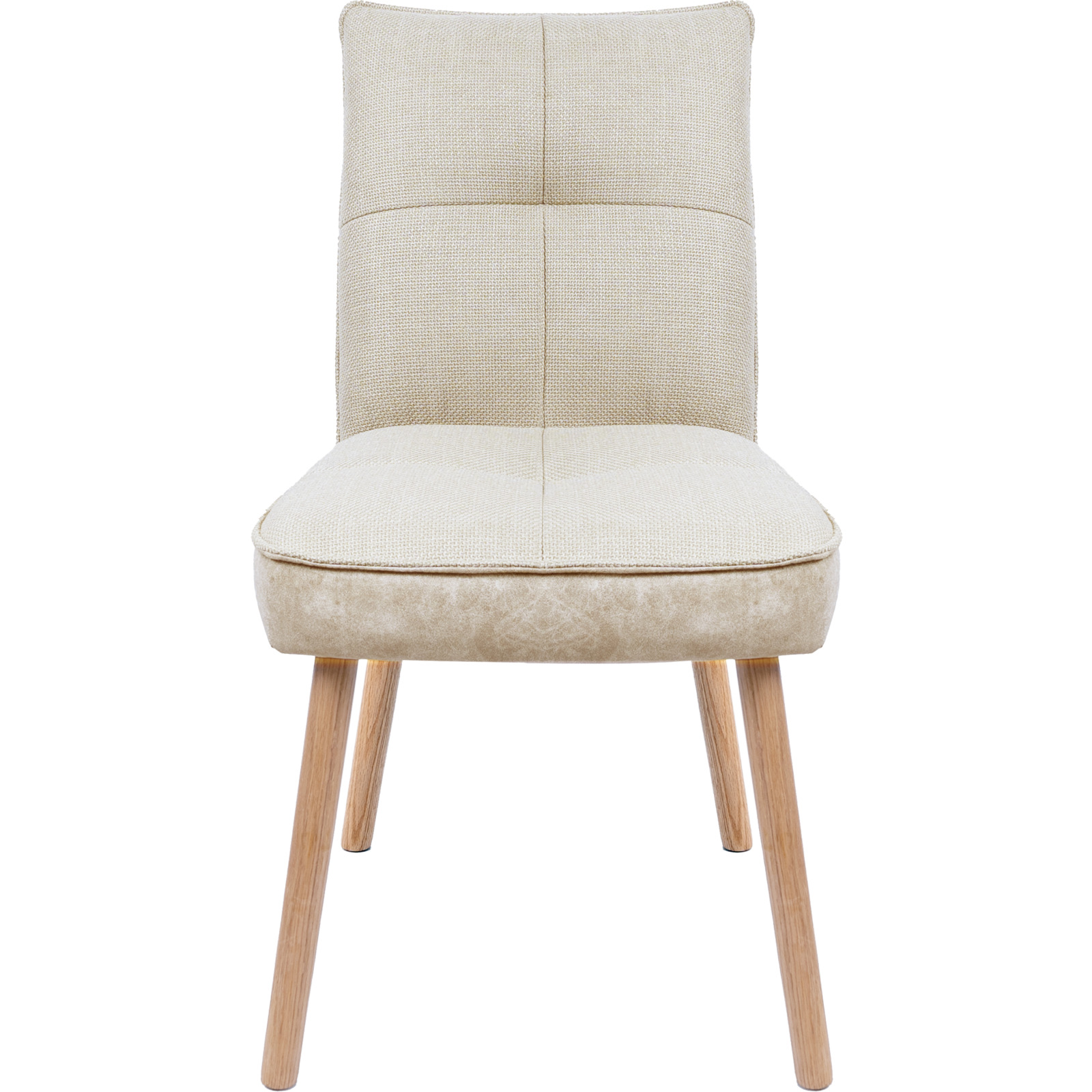 Polsterstuhl Lukas Kunstlederoptik/Stoff beige, Gestell Eiche massiv