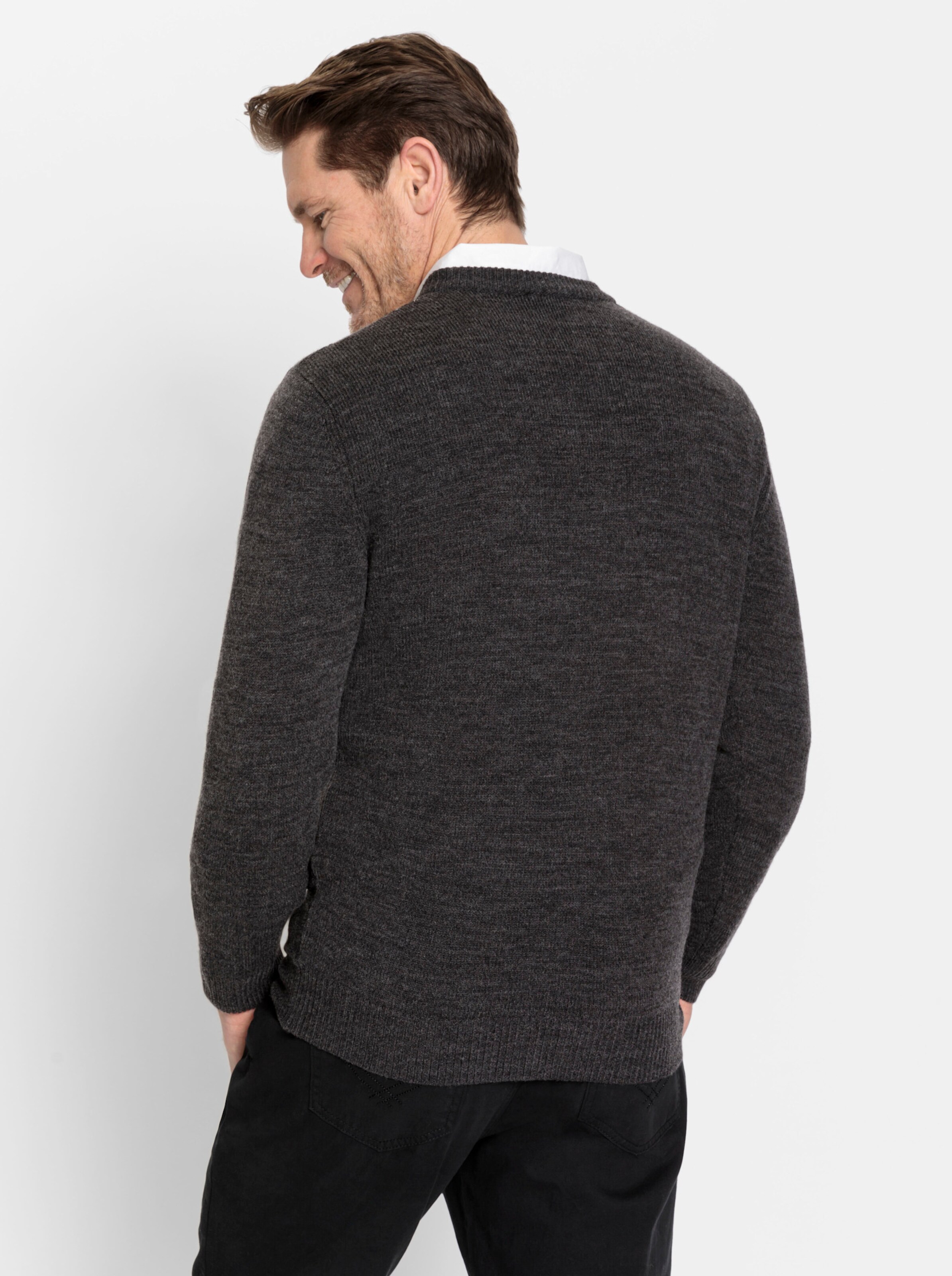 Marco Donati Pullover in graphit-meliert
