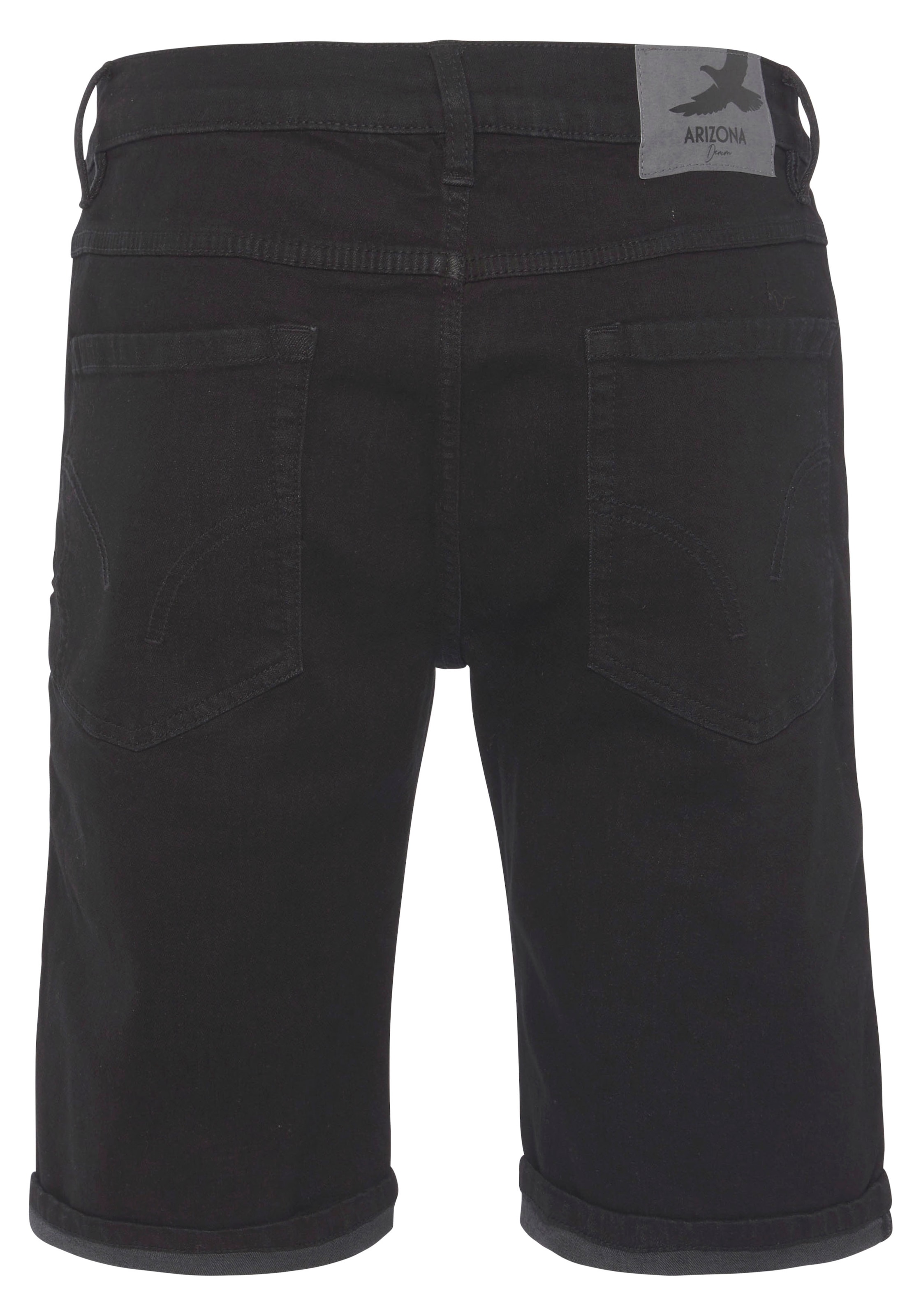 Arizona Jeansshorts gerader Schnitt,  knieumspielende Länge,  niedrige Leibhöhe