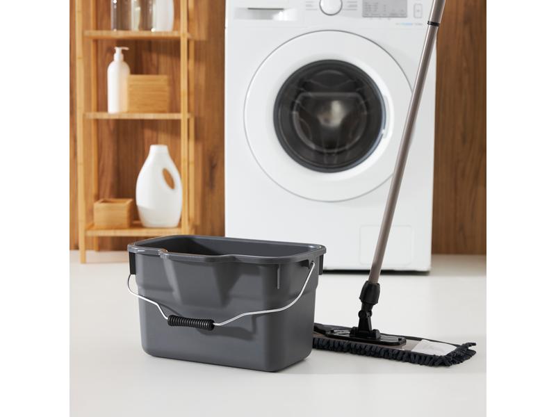 Rotho Putzeimer Basic 12 l, Grau Putzeimer eckig mit Tragegriff