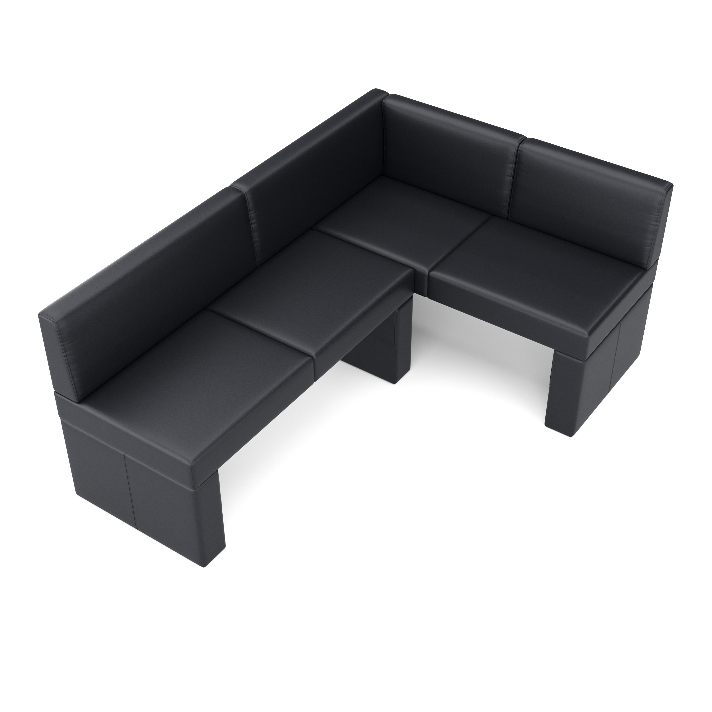 Eckbank Leder ERIKA 205 x 140 cm rechts schwarz