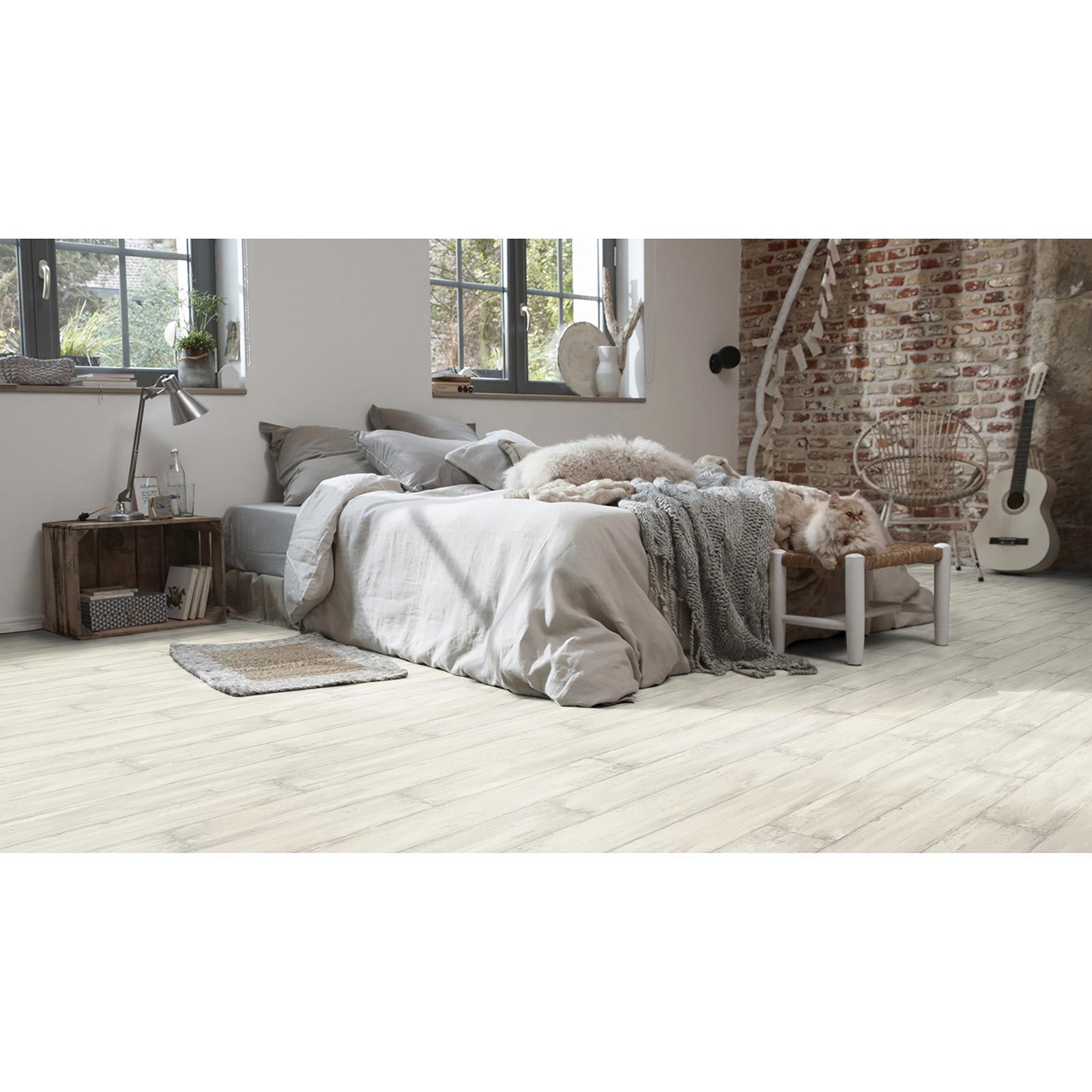PVC-Boden - French Oak snow - Meterware - 400 cm