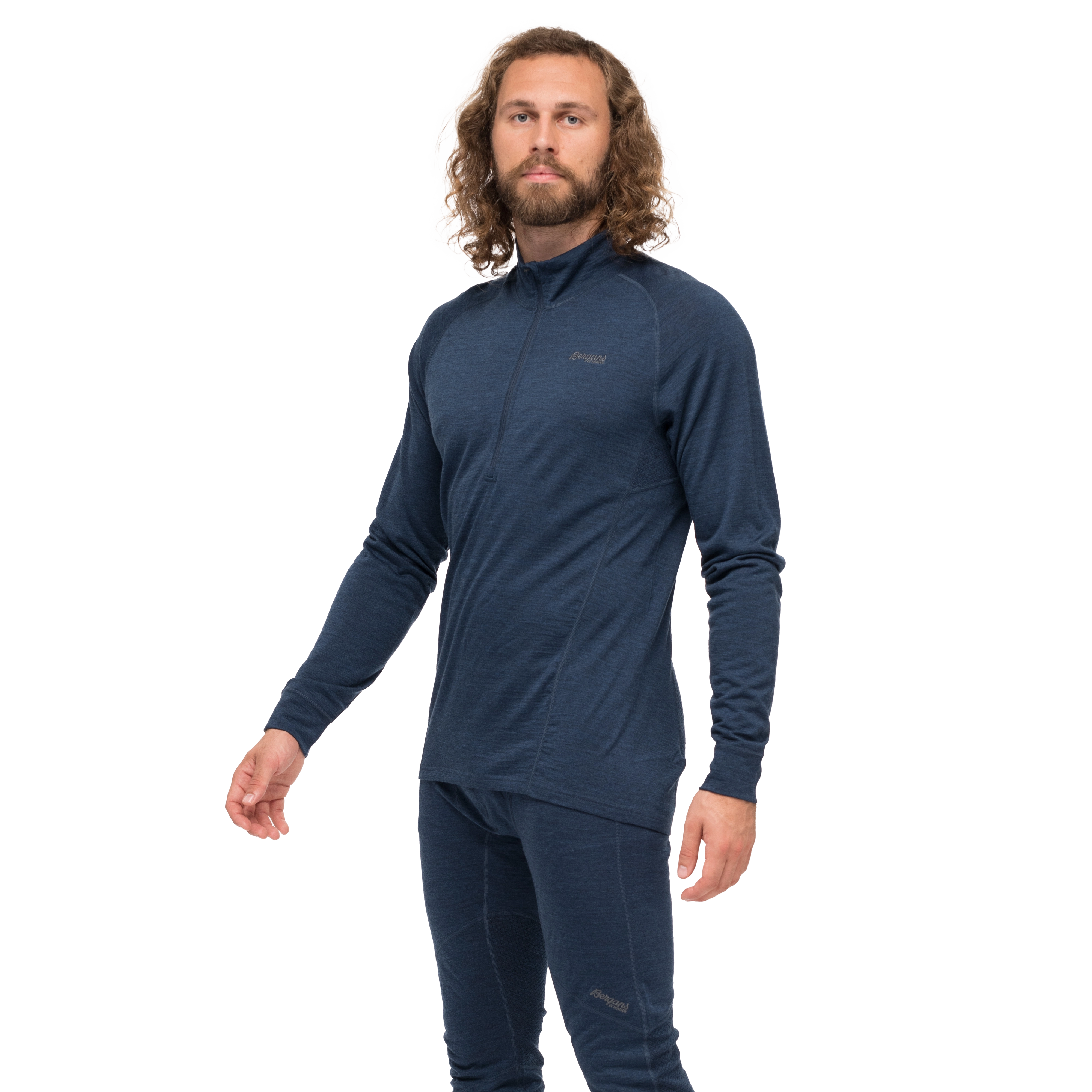 Inner:Pure Merino Half Zip Men Navy Blue