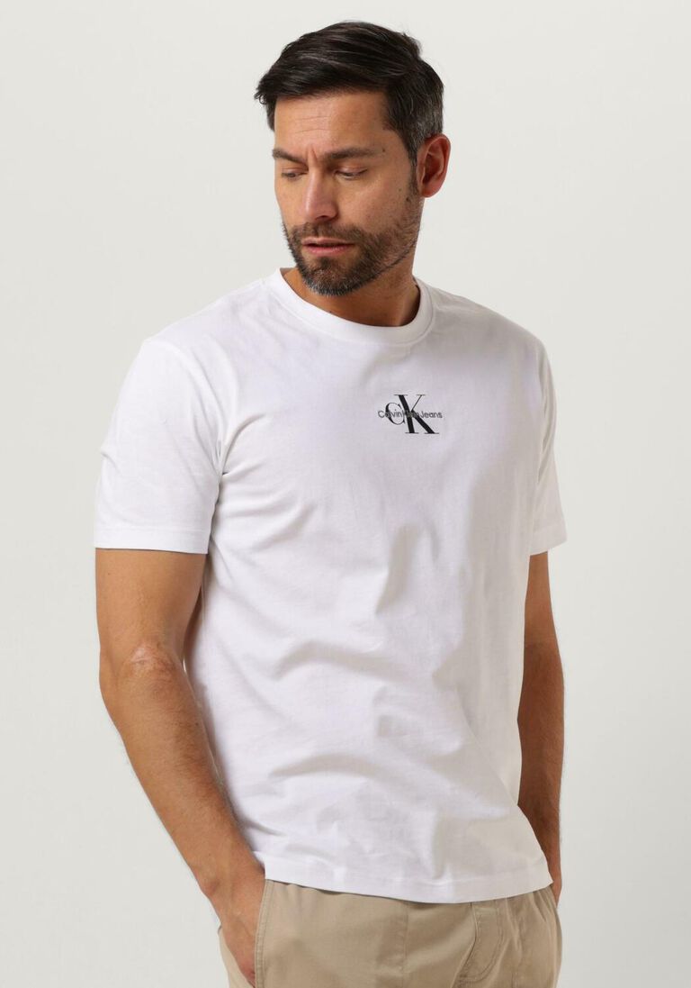 CALVIN KLEIN witte calvin klein t-shirt monologo regular tee