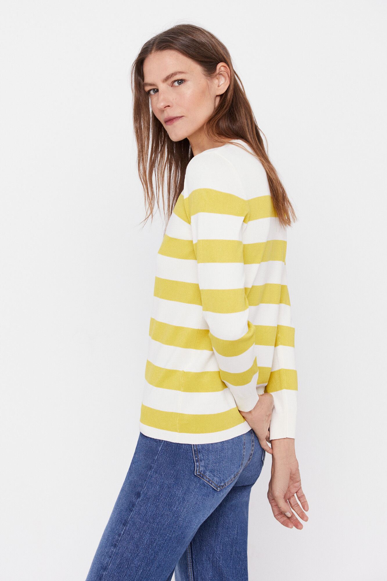 Camisa listrada em dois tons - Amarela