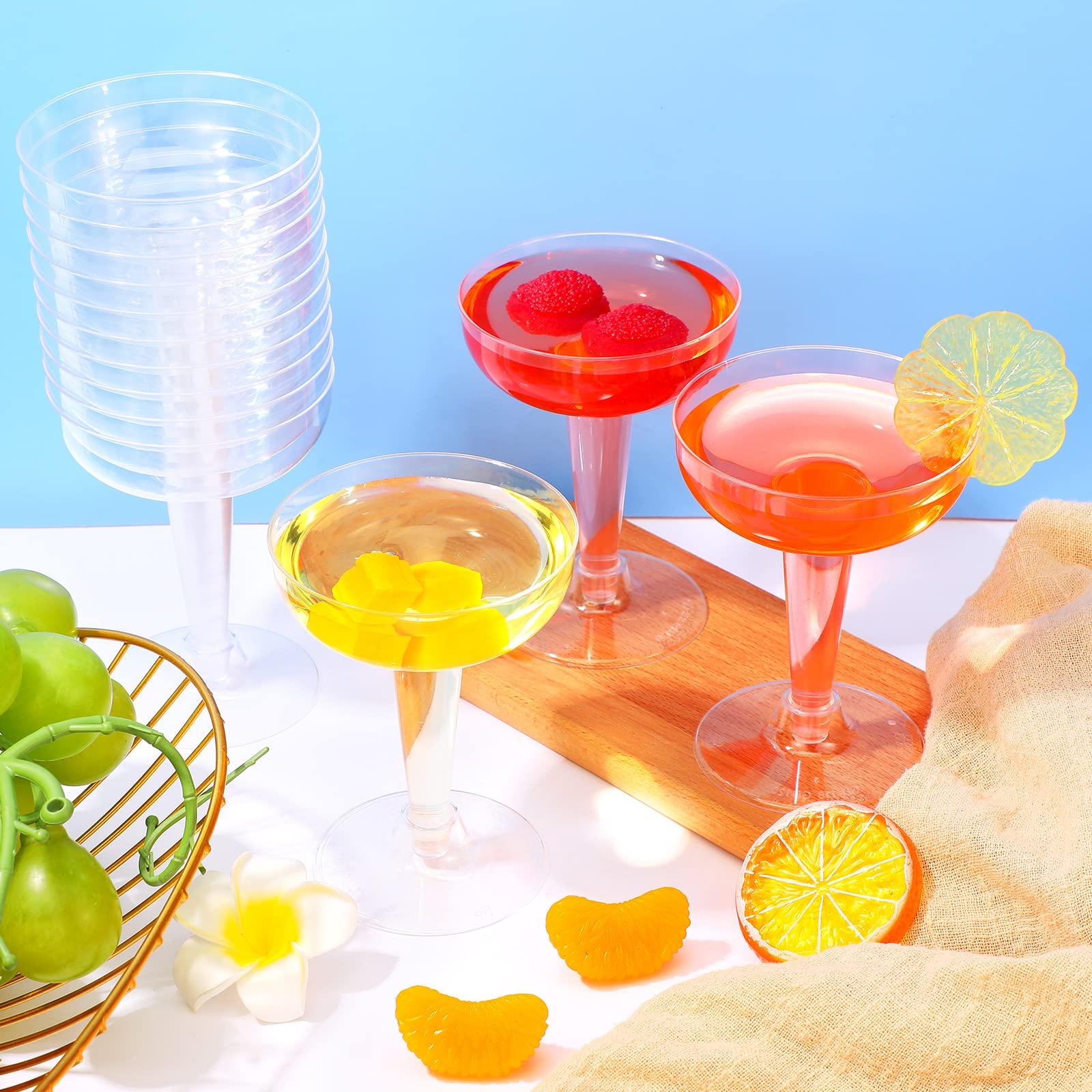 (102er Set) Einweg Cocktail Trinkbecher Party Cosmopolitan Glas für Hochzeit / Junggesellinnenabschied / Geburtstag - Transparent