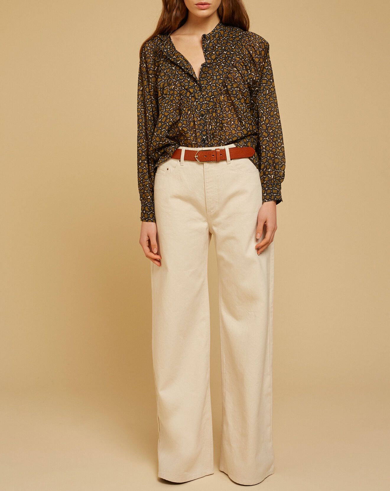 Chloé Stora Blouse ample en Voile de coton Alba imprimée noire