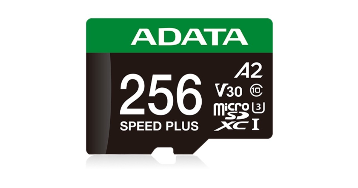 ADATASPEED PLUS microSDXC 256 GB geheugenkaart  (UHS-I U3, Class 10, V30, A2)
