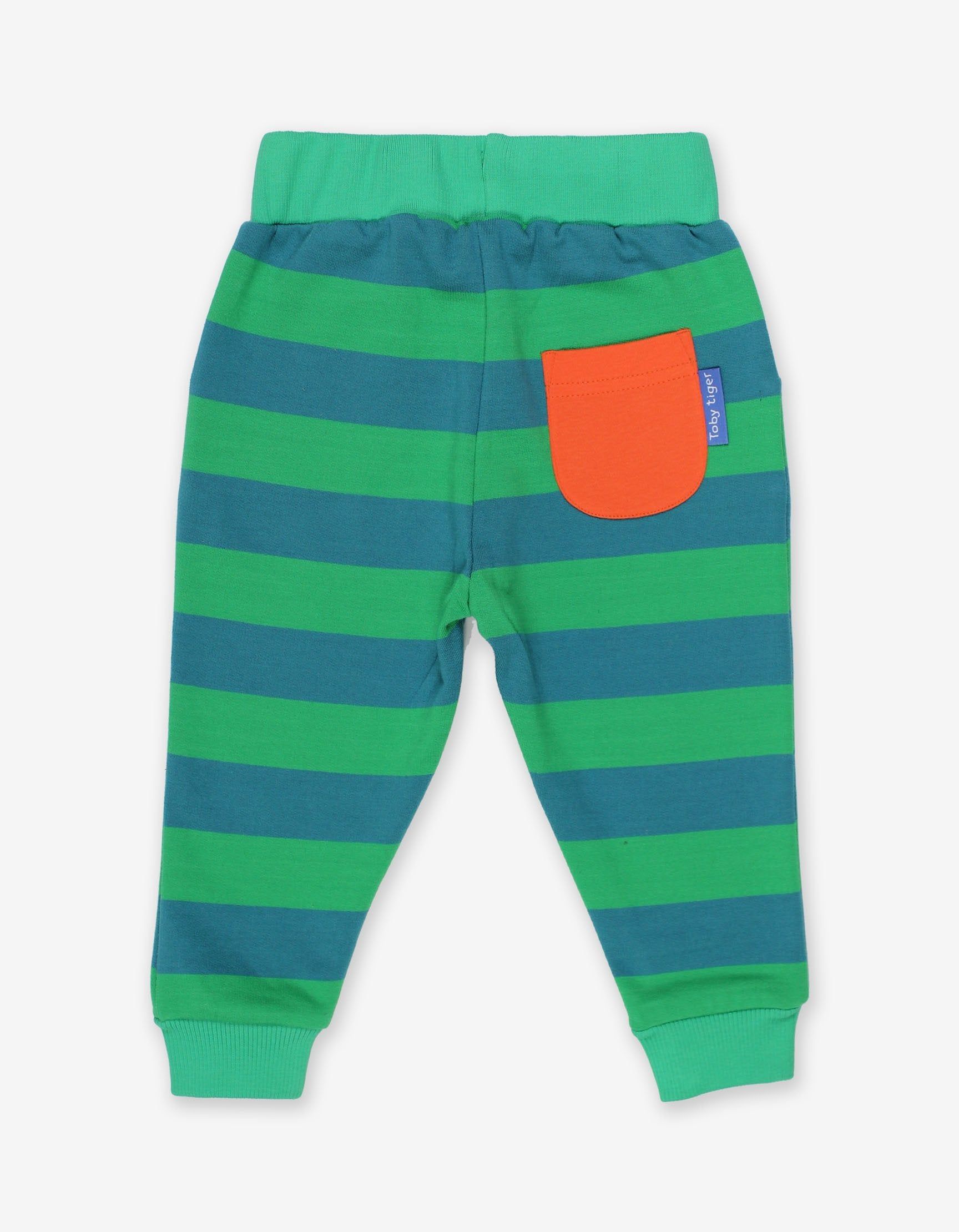 Toby Tiger Gestreifte Babyhose , grün gestreift