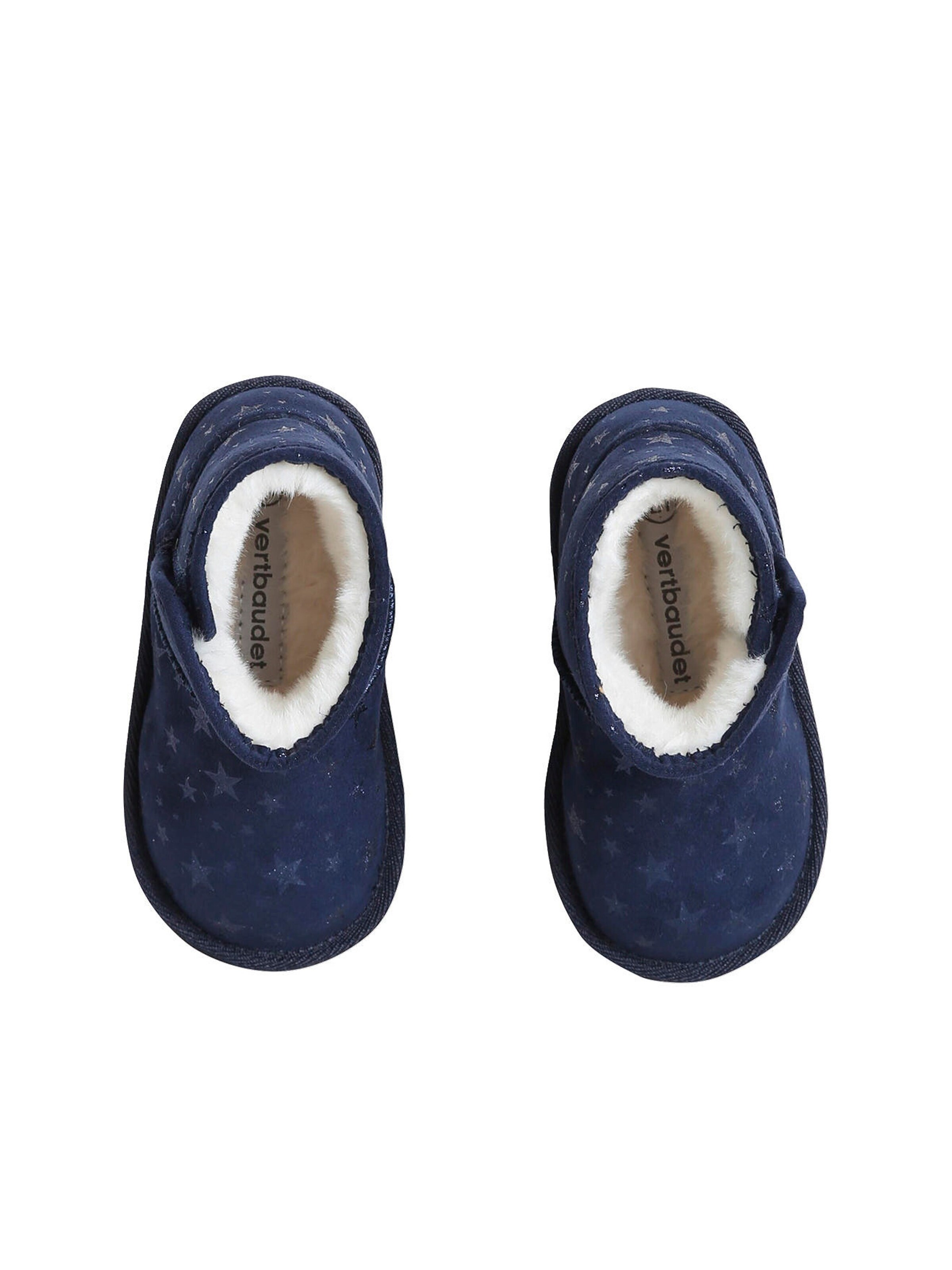 Vertbaudet Gefütterte Mädchen Baby Winterstiefel marine sterne glanzeffekt