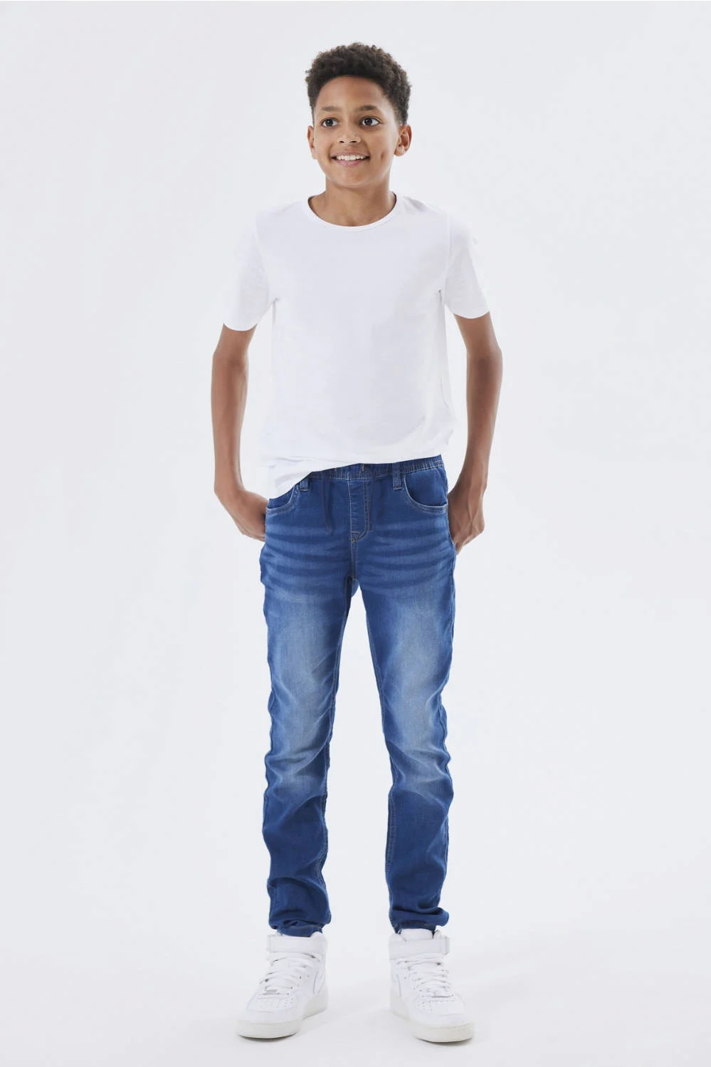 NAME IT slim fit jeans NKMRYAN JOGGER dark blue denim