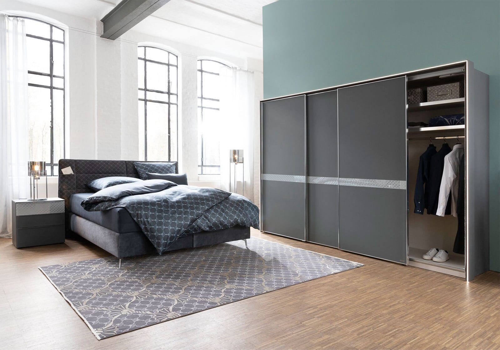 JOOP! Teppich CORNFLOWER DOUBLE 200 x 300 cm anthrazit