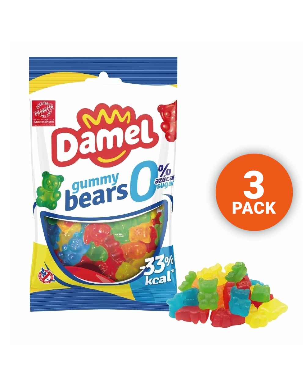 Damel Sugar Free Gummy Bears 100gr (3-pack)