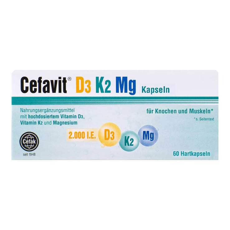 Cefavit D3 K2 Mg Hartkapseln, 60 St