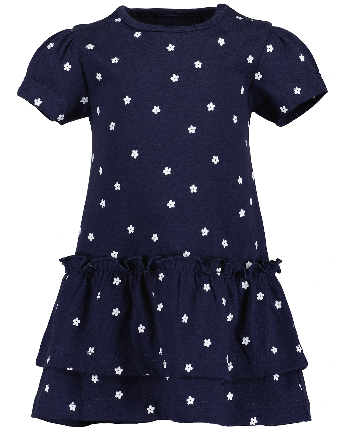 Kurzarm-Kleid BLOSSOM POLKA in nachtblau