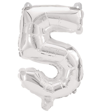 Decorata Party Folienballon - 85 cm - Nr. 5 - Silber