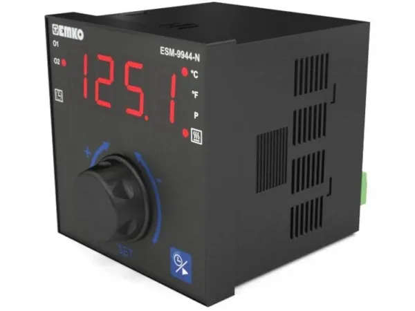 Emko ESM-9944-N 2-punkt, P, PI, PD, PID Temperaturregulator Pt100, J, K, R, S -200 til 1700 °C Relæ 7 A, Relæ 5 A (L x B x H) 96 x 96 x 96 mm