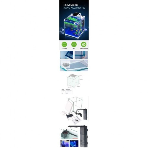 Kit para aquário de 16 litros, cor transparente