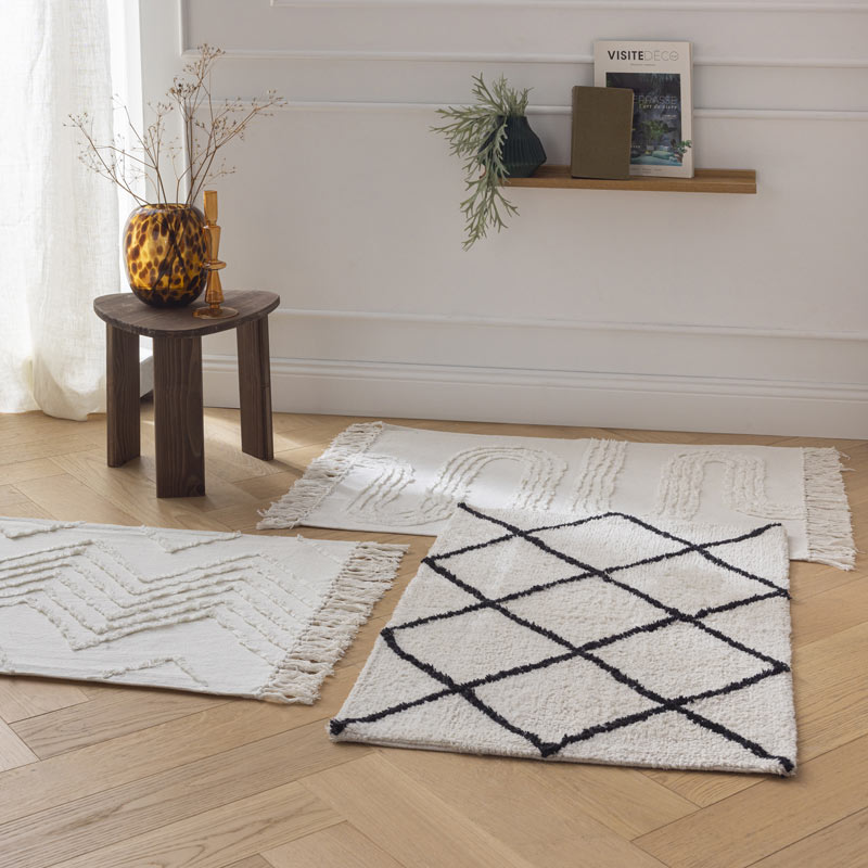 Tapis coton 'Elie' écru