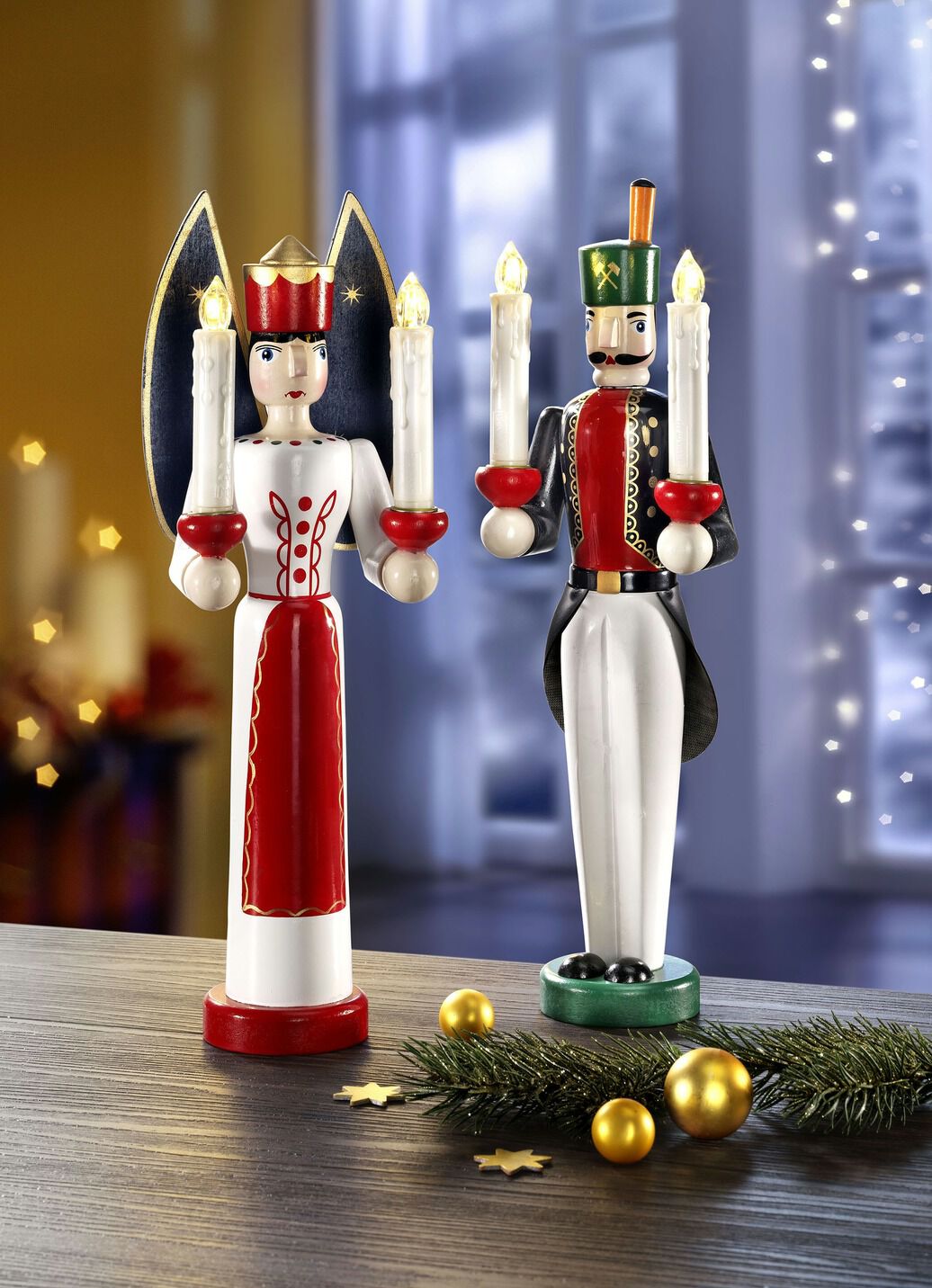 LED-Figuren, 2er-Set, mit Fernbedienung