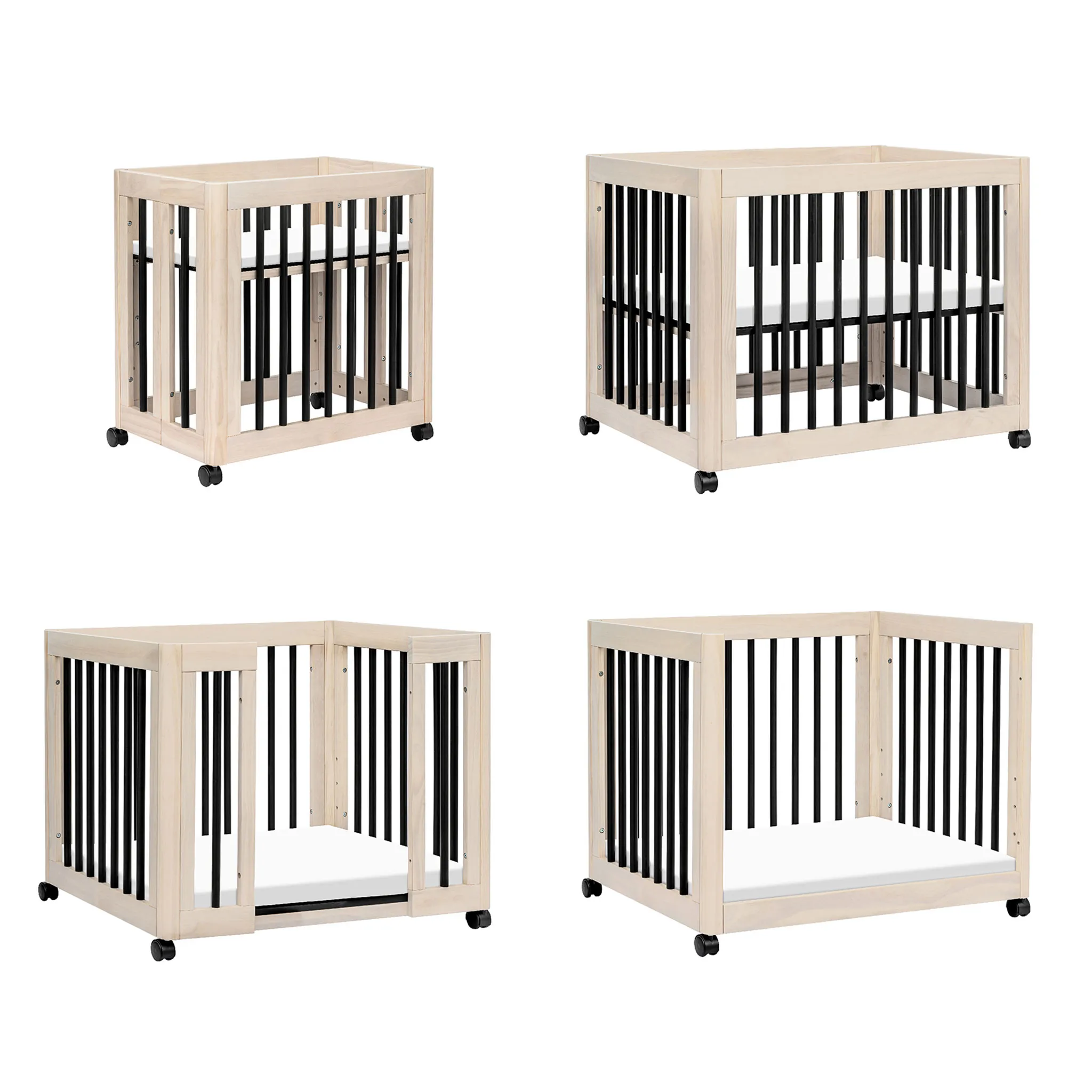 Babyletto Couchette Convertible 8 en 1 Yuzu - Naturel Lavé  Noir