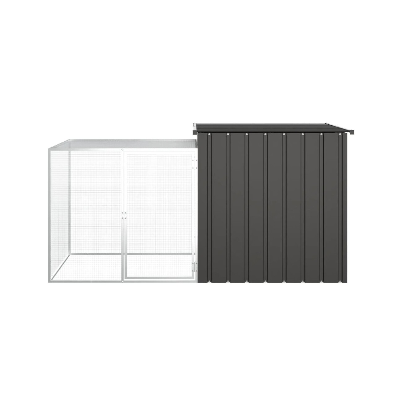 VidaXL Kaninchenkäfig 200x91x100cm Verzinkter Stahl Hasenstall anthrazit