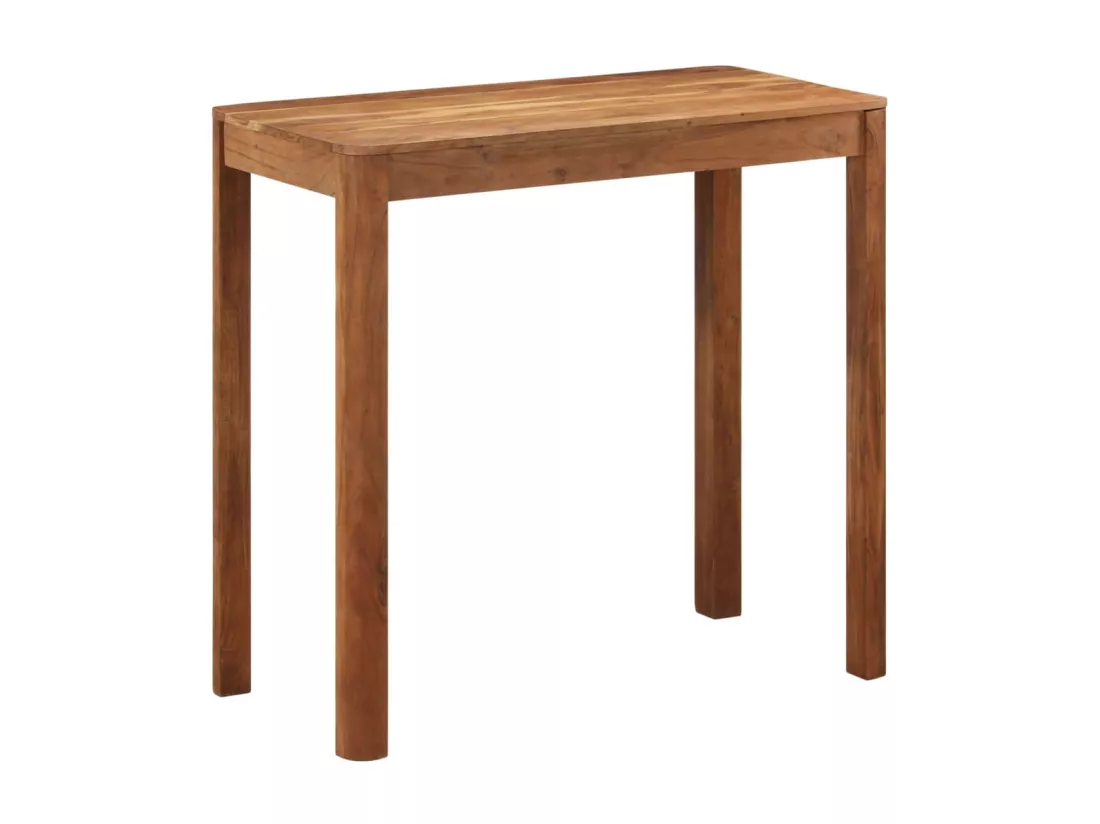 Table de bar bois massif d'acacia et finition miel 110x55x106cm