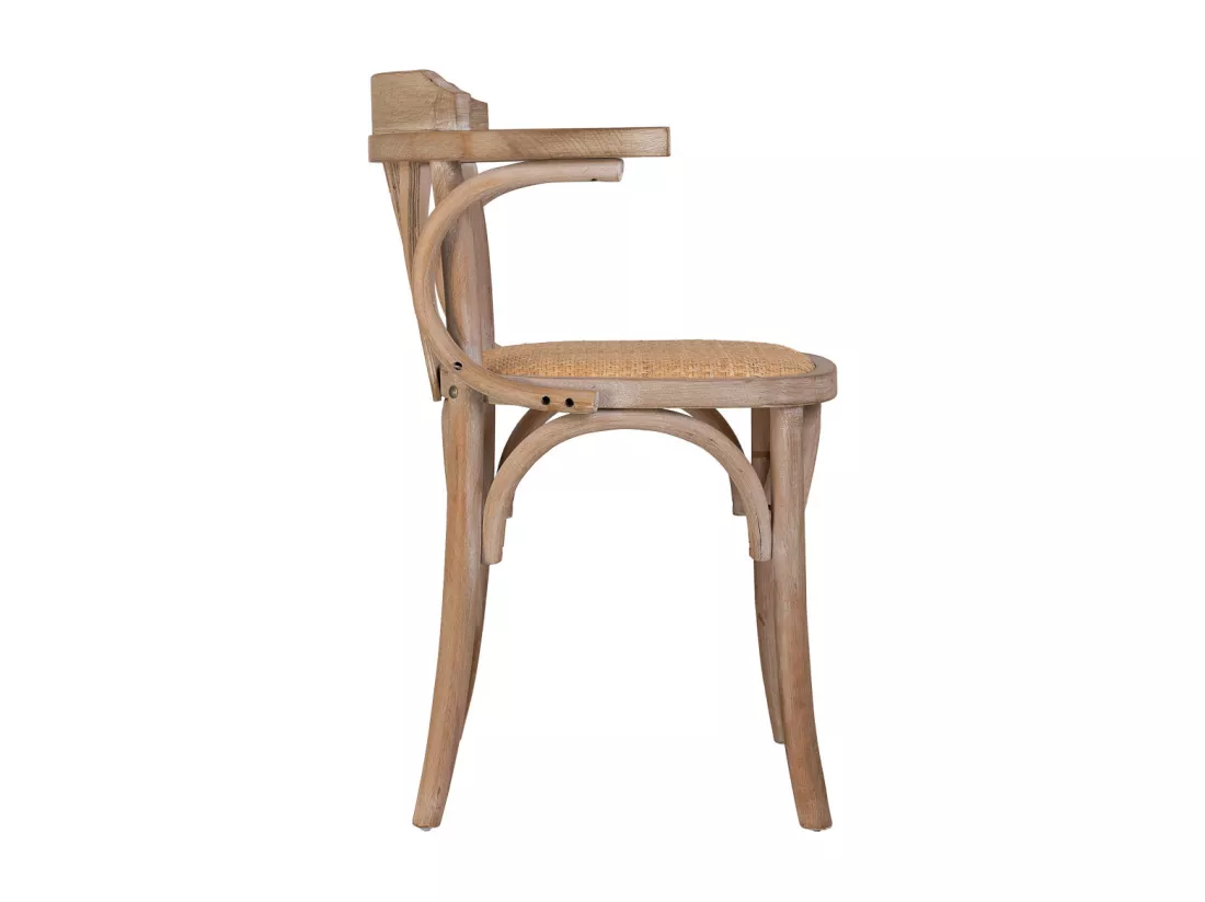 Chaise en bois et assise en rotin 40x40x80h cm