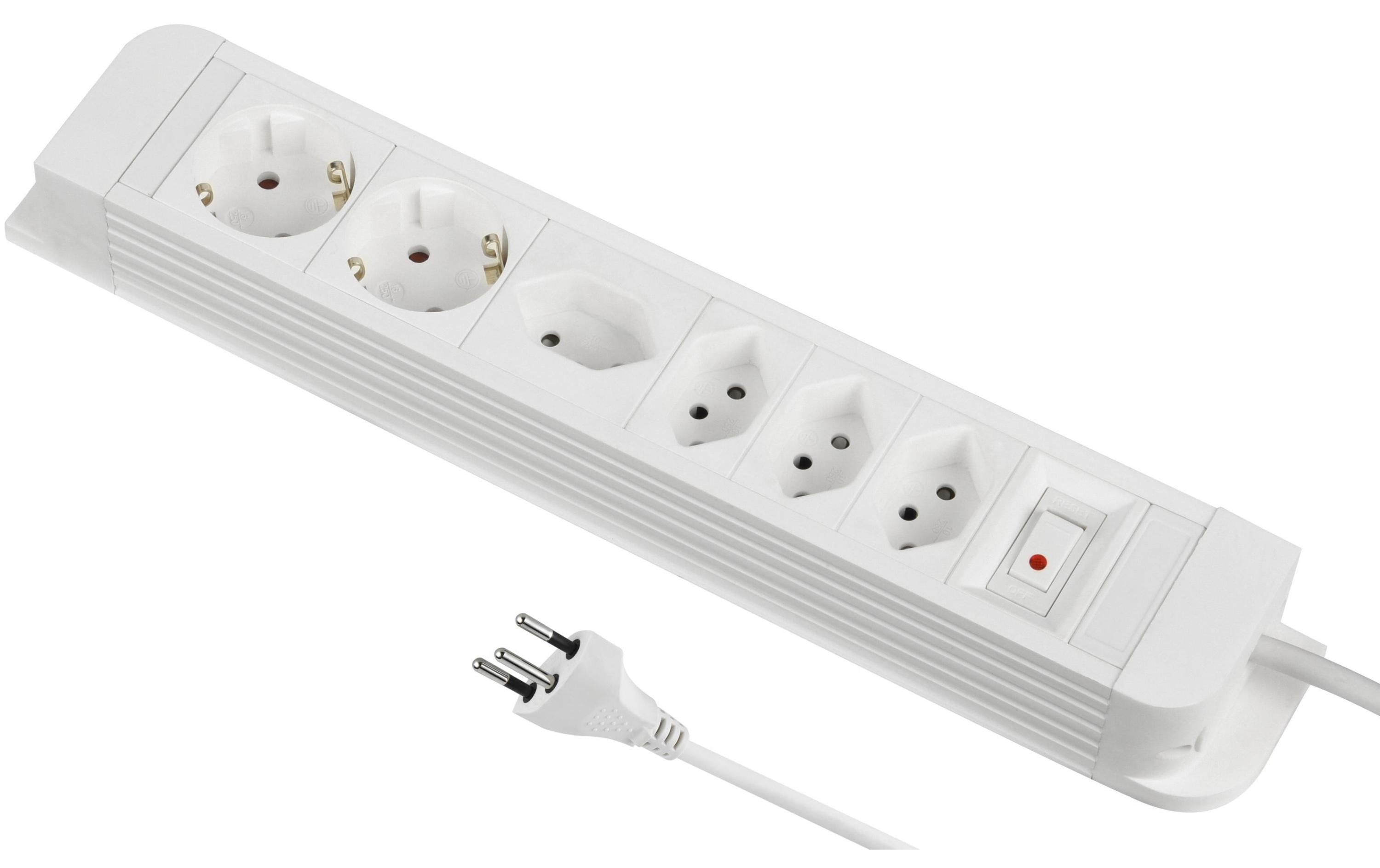 Steckdosenleiste PLUS 4x T13, 2x SchukoCombo Steckdosenleiste mit Schuko