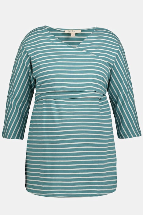 Bellieva-Wickelshirt, V-Ausschnitt, Stilleinsatz, Biobaumwolle, GOTS