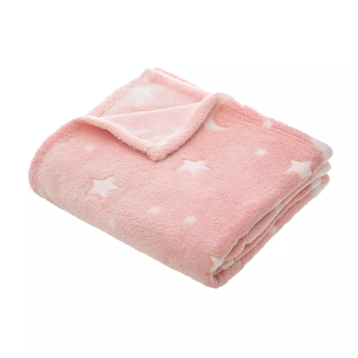 Plaid polaire phosphorescent enfant (125 x 150 cm) Voie lactée Rose