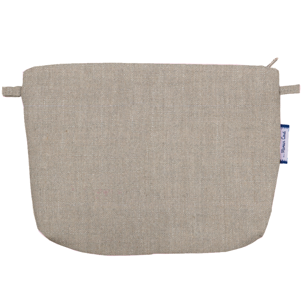 Pochette Tissu Lin Argenté