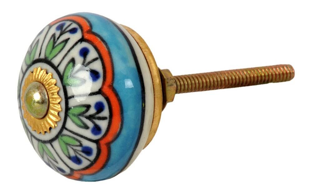 Möbelgriff handgemacht, Ø 4 cm, Mehrfarbig/GoldMöbelknauf mit Muster