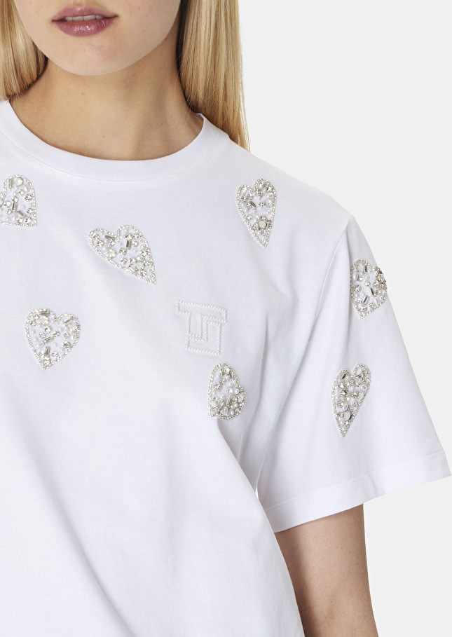 T-Shirt Taraloveblanc en jersey brodé