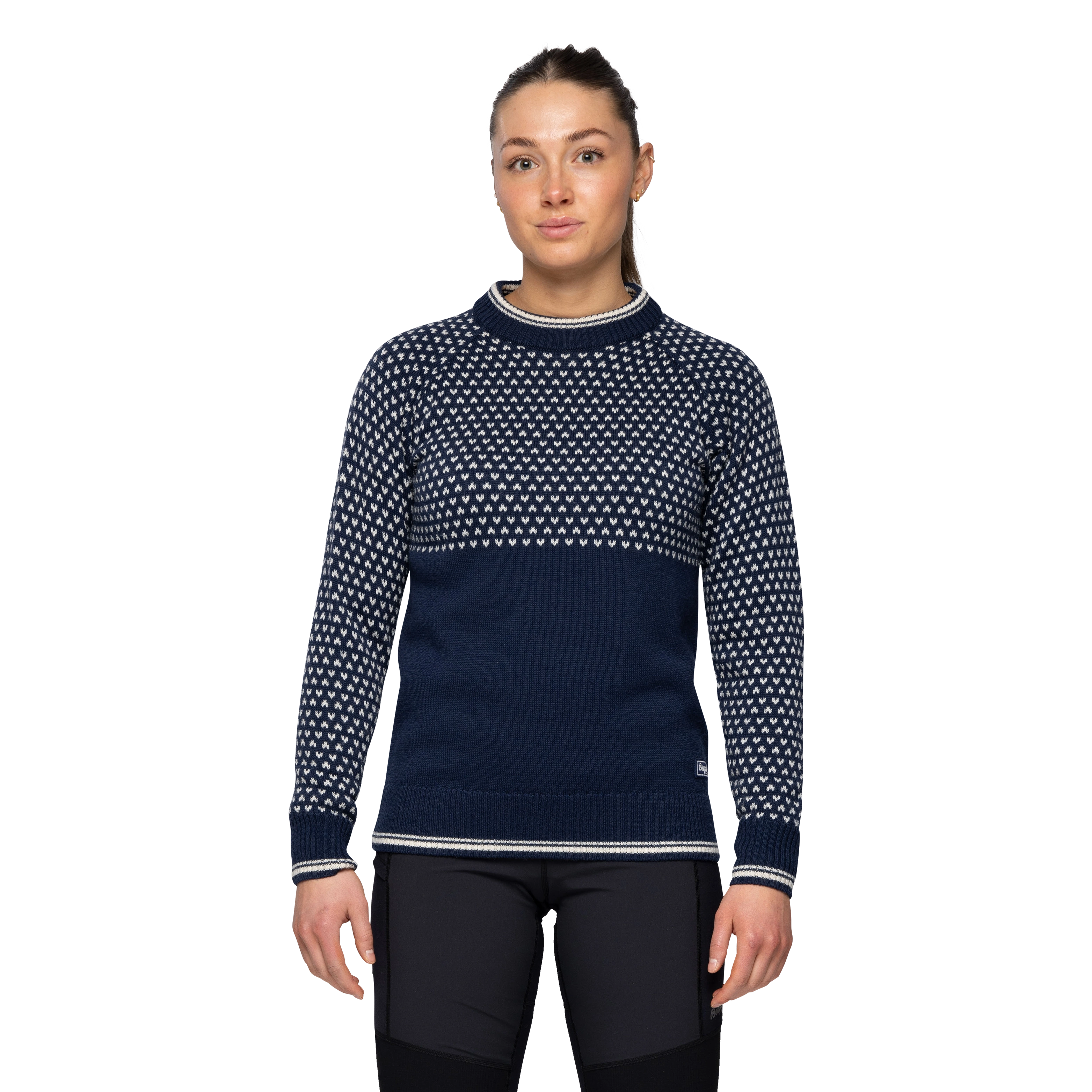 Alvdal Wool W Jumper Navy / Vanilla White