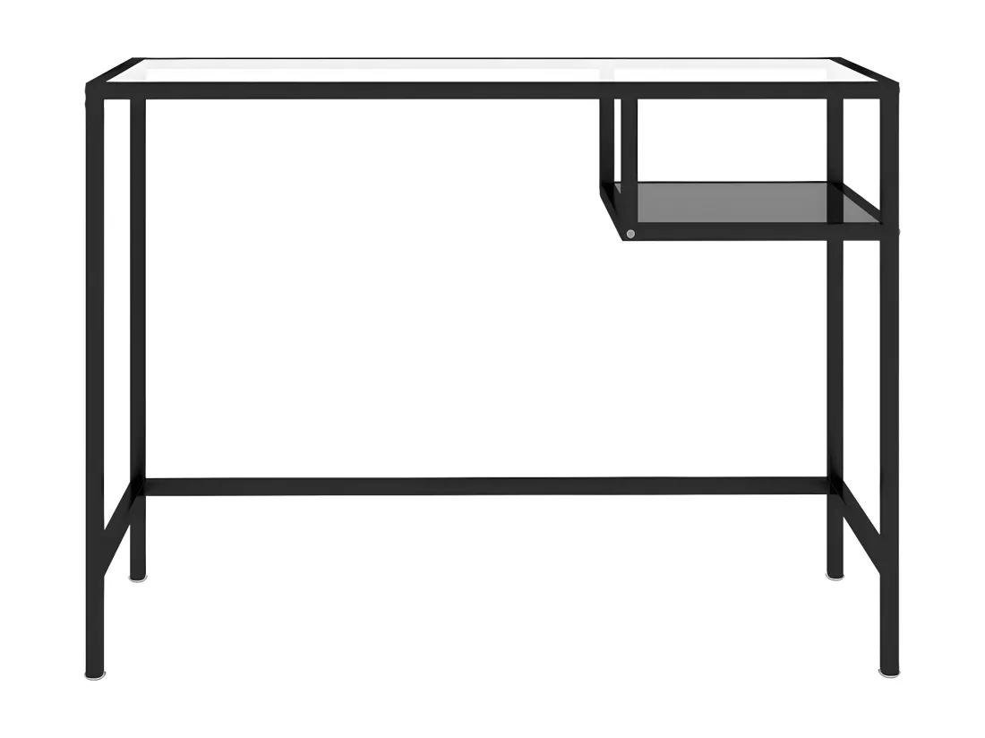 Bureau d'ordinateur Noir 100x36x74 cm Verre