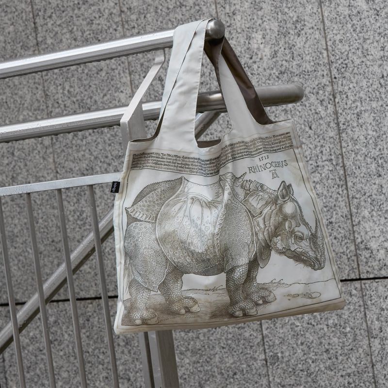 Sac shopping pliable avec pochette zip 50cm Albrecht Duerer Rhinocerus