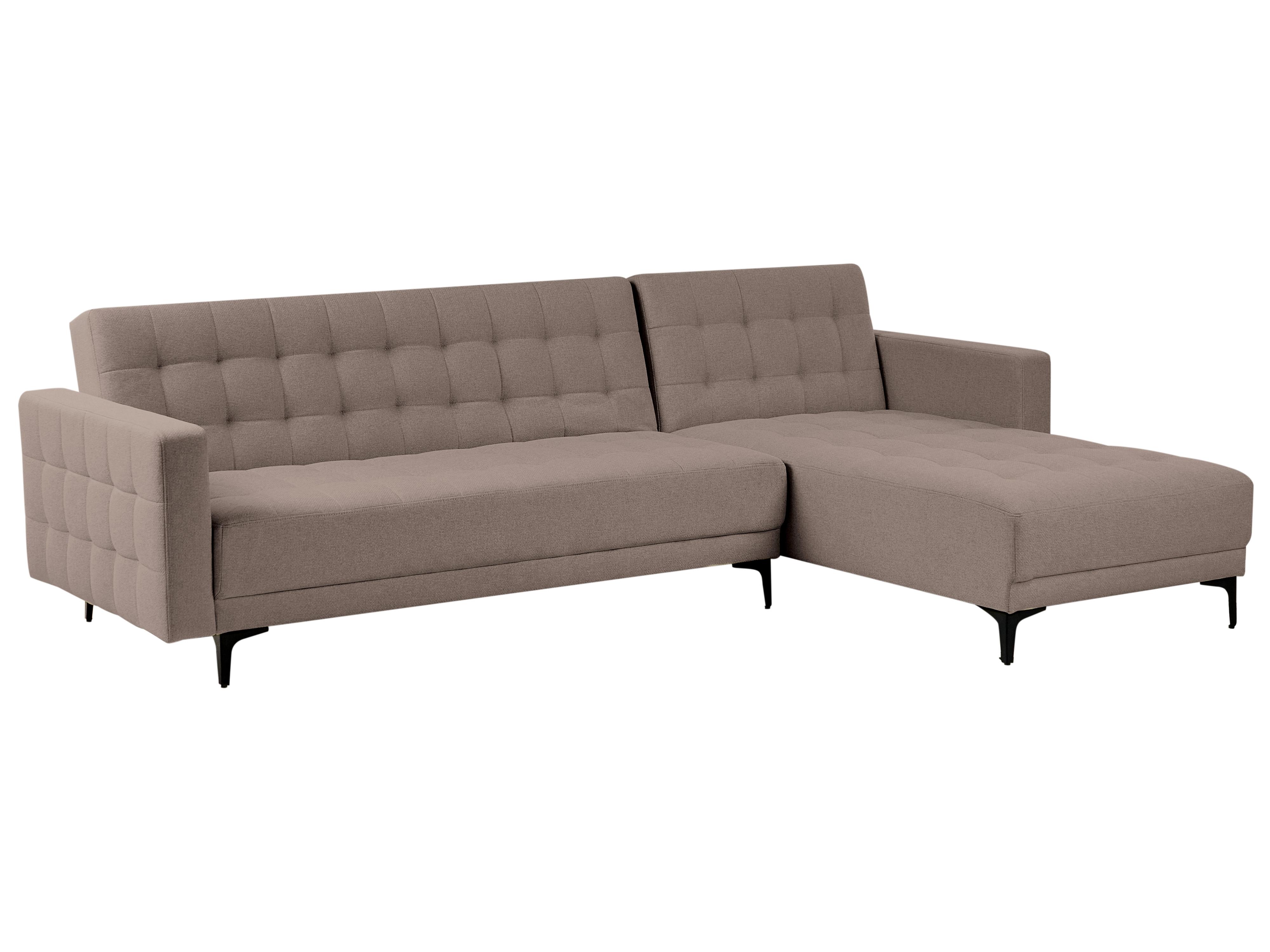 Modulaire hoekslaapbank 4-zits ABERDEEN Stof Taupe linkszijdig