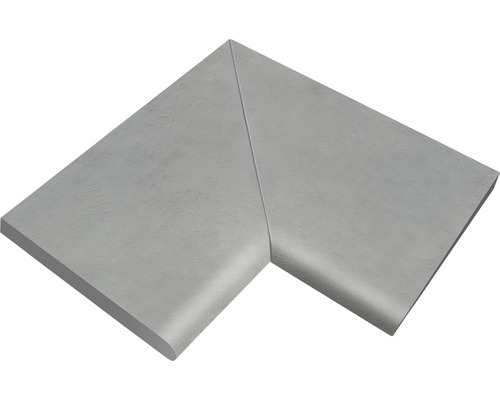 Zwembadrandsteen Margo Element 90° hoek parelgrijs 49,5/49,5 x 31 x 3,2 cm