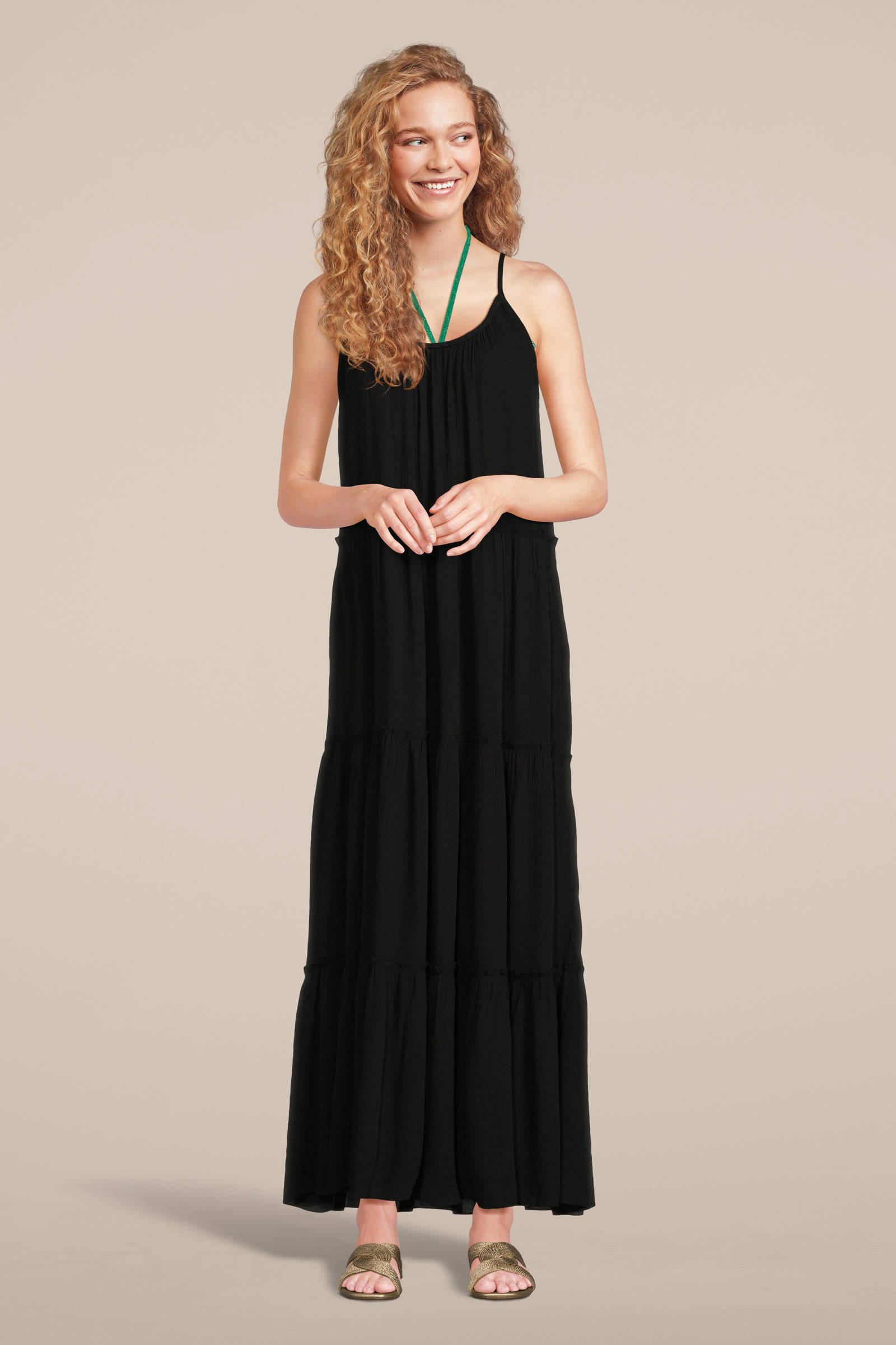 BEACHWAVE crinkle strandjurk zwart