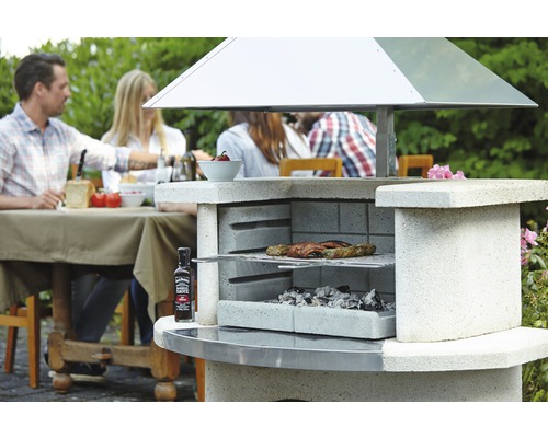 Buschbeck grillhaard Venetië 65 x 110 x 197 cm beton roestvrij staal wit