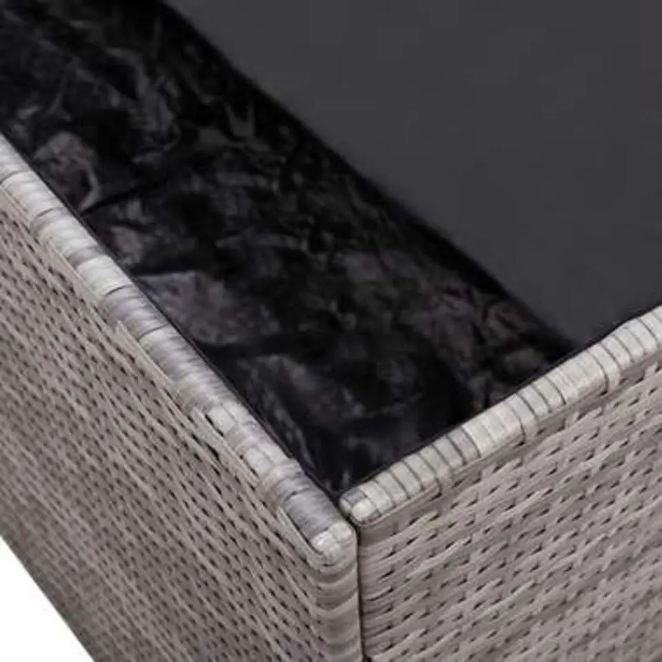 vidaXL - Opbergkist - Grijs - Poly rattan