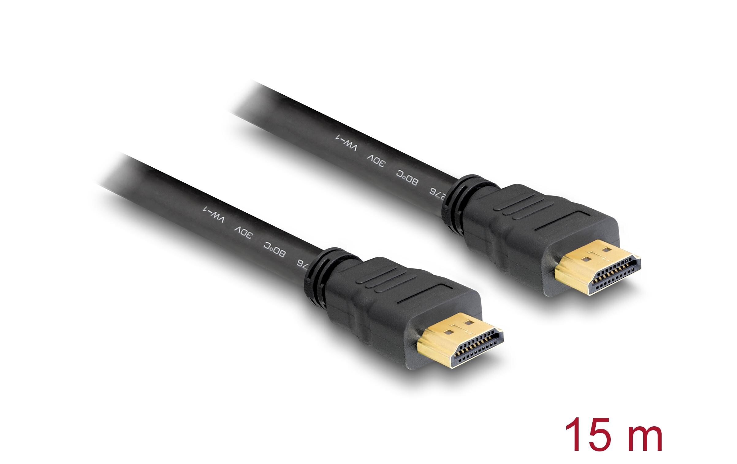 Kabel 4K 30Hz HDMI - HDMI, 15 mDelock Kabel High Speed HDMI mit Ethernet – HDMI A Stecker > HDMI A Stecker 4K 15 m