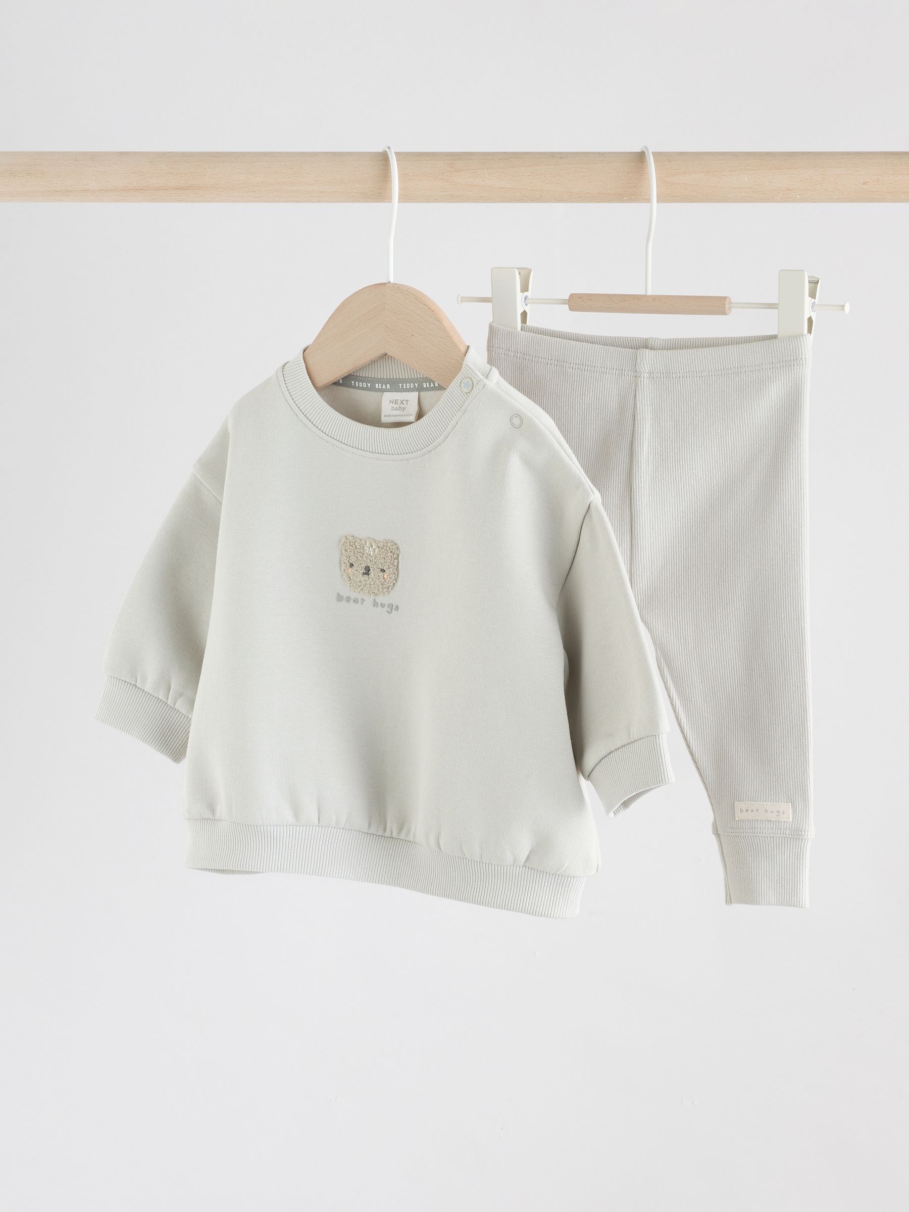 Grijze beer - Set met sweatshirt en legging voor baby's (0mnd-2jr)