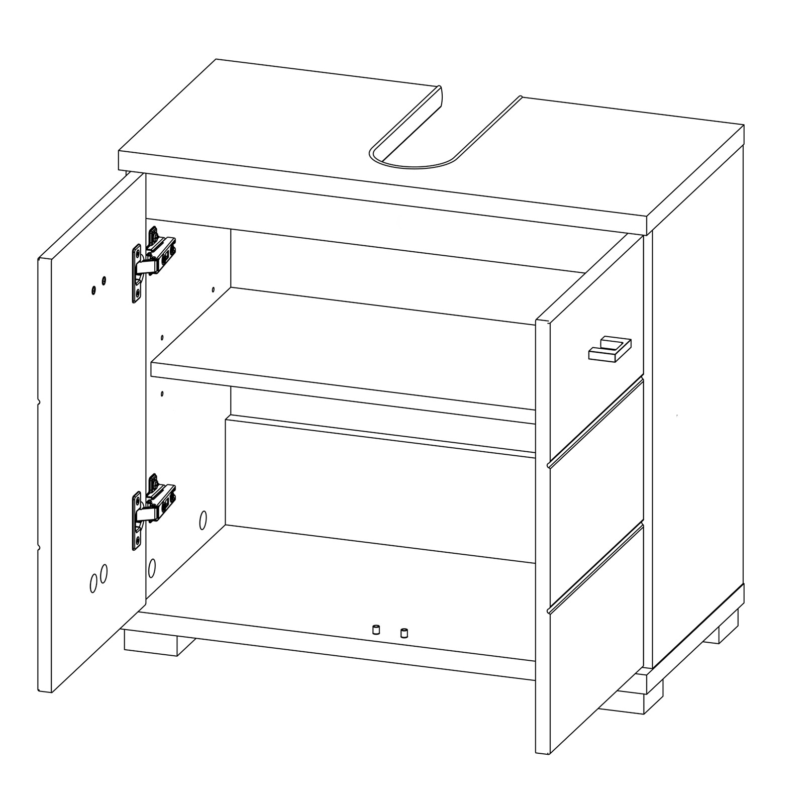 Waschbeckenunterschrank - anthrazit - 60 cm