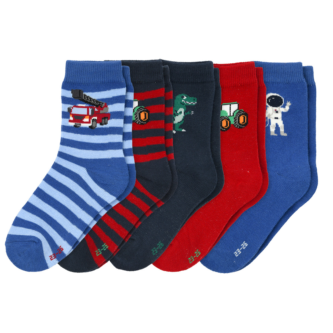 Topolino 5 Paar Jungen Socken im Set rot / blau / dunkelblau