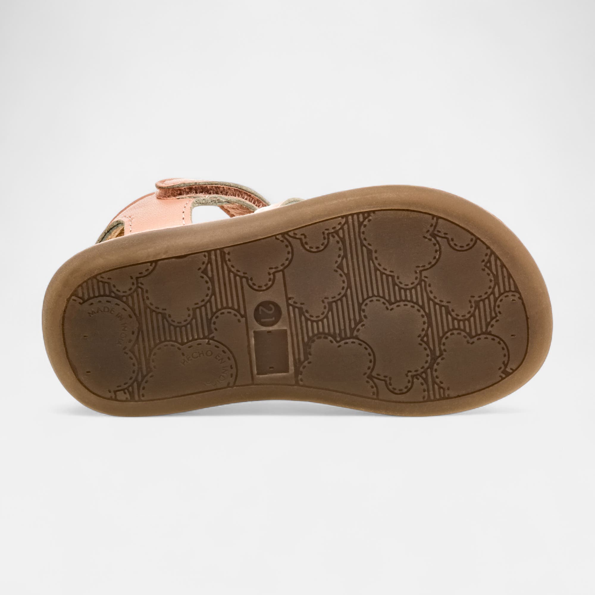 Nu-pieds Bébé fille en cuir rose