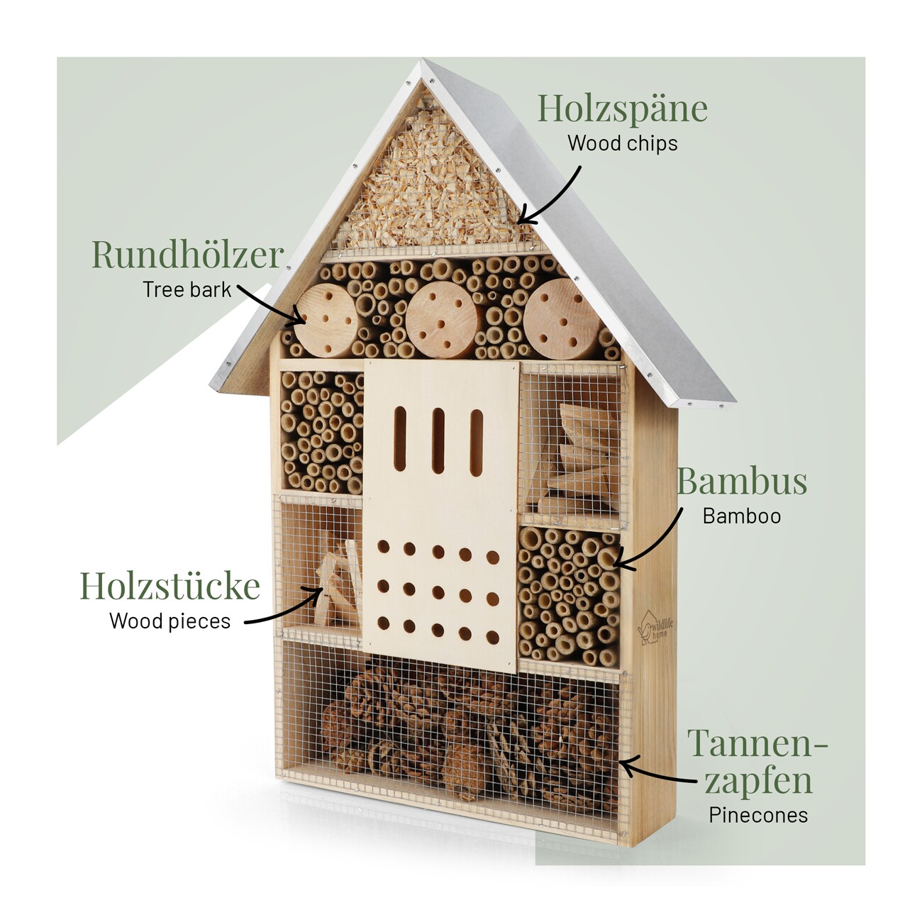 WILDLIFE HOME Insektenhotel XXL Stehend 2 Stück