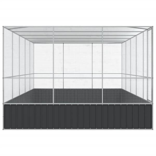 vidaXL Voliere med forlengelse sølv 518x307x212 cm stål