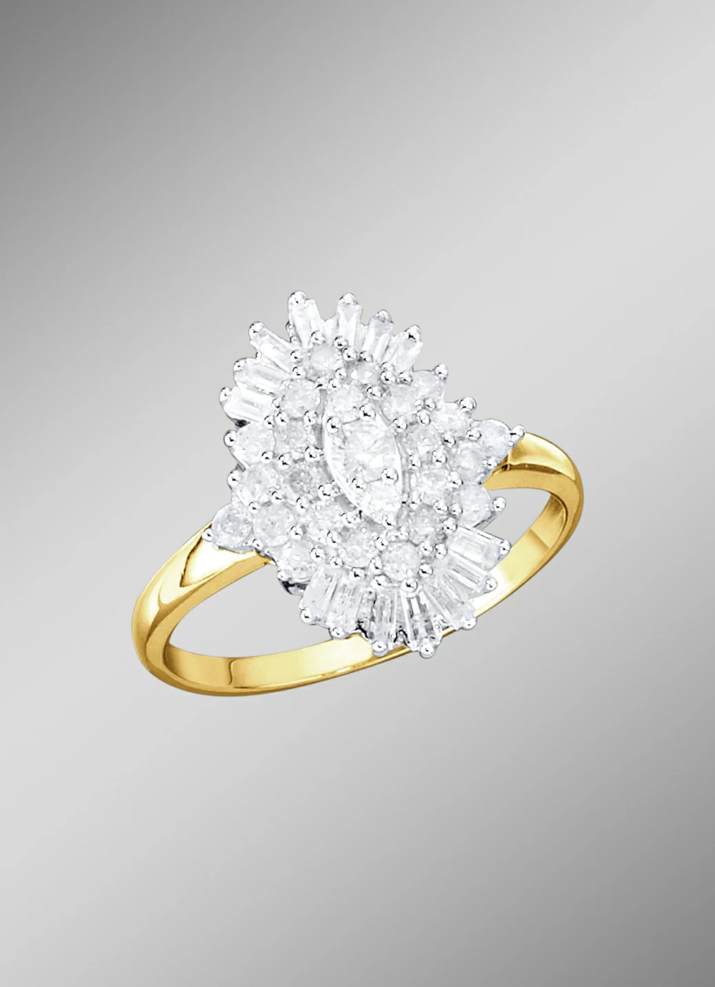 Exklusiver Damenring mit Baguette-Diamanten